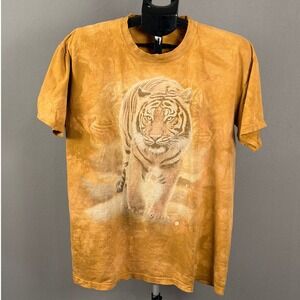 The Mountain Tiger Graphic T Shirt‎ Orange Tie Dye Size Large Men's